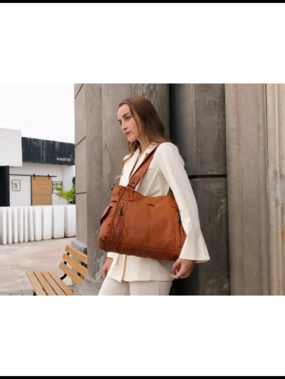 Vegan Leather Hobo Bag Top Handle Shoulder Purse Roomy Tote Satchel